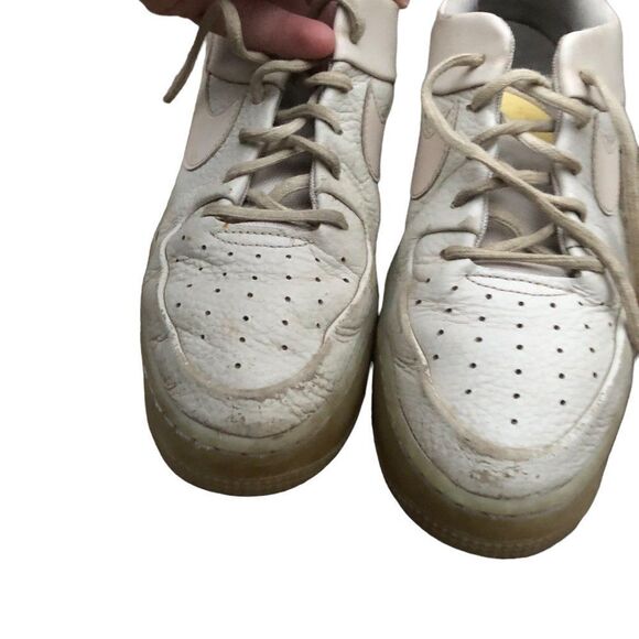 RARE 2018 Nike Air Force 1 Sage Beige Orange Size 9.5 - Picture 9 of 16